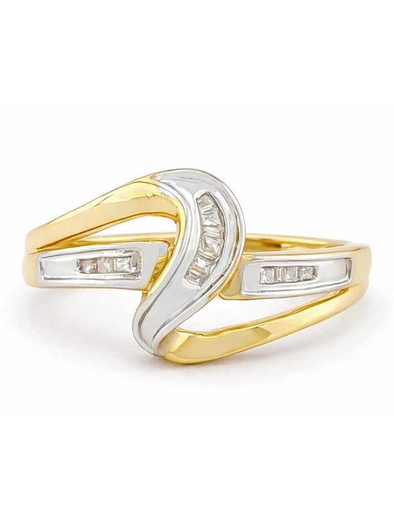 Genuine Diamond Ring Solid 10k Yellow Gold